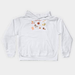 Cute September Essential Doodles Kids Hoodie